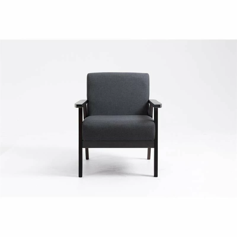 Brand new ๐ Lilola Home Bahamas Dark Gray Espresso Solid Wood Linen Fabric Modern Chair ๐ 4 Brand new ๐ Lilola Home Bahamas Dark Gray Espresso Solid Wood Linen Fabric Modern Chair ๐ - Image 4