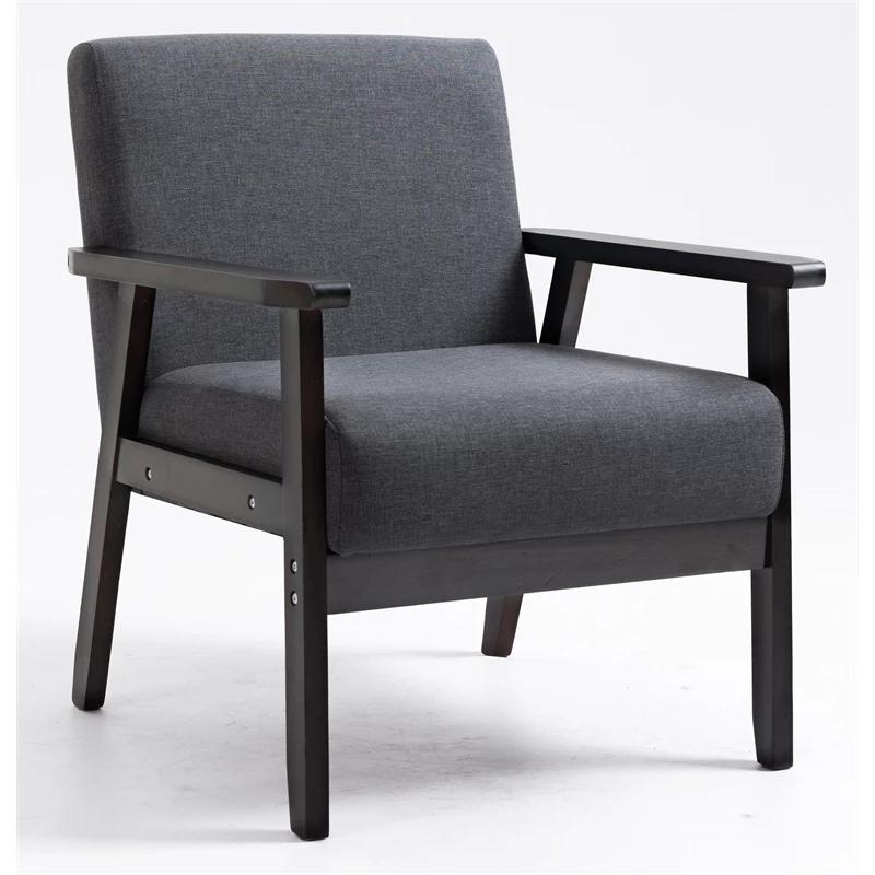 Brand new ๐ Lilola Home Bahamas Dark Gray Espresso Solid Wood Linen Fabric Modern Chair ๐ 1 Brand new ๐ Lilola Home Bahamas Dark Gray Espresso Solid Wood Linen Fabric Modern Chair ๐