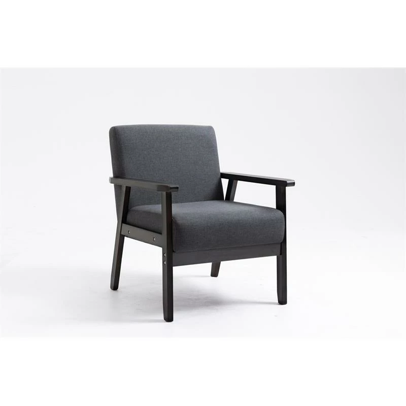 Brand new ๐ Lilola Home Bahamas Dark Gray Espresso Solid Wood Linen Fabric Modern Chair ๐ 2 Brand new ๐ Lilola Home Bahamas Dark Gray Espresso Solid Wood Linen Fabric Modern Chair ๐ - Image 2