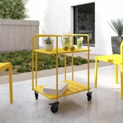 Cheap 🛒 COSCO Novogratz Poolside Gossip Collection Penelope Outdoor/Indoor Cart In Yellow 🔥 -Guest Chairs Sales 2474352 11 L