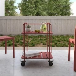 Top 10 🧨 COSCO Novogratz Poolside Gossip Collection Penelope Outdoor/Indoor Cart In Persimmon 🔥 -Guest Chairs Sales 2474353 12 L