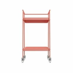 Flash Sale 👍 COSCO 2 Tier Metal Serving Cart In Coral 🔔 -Guest Chairs Sales 2474465 10 L