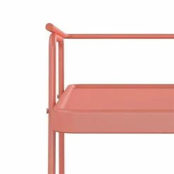 Flash Sale 👍 COSCO 2 Tier Metal Serving Cart In Coral 🔔 -Guest Chairs Sales 2474465 7 L