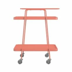 Flash Sale 👍 COSCO 2 Tier Metal Serving Cart In Coral 🔔 -Guest Chairs Sales 2474465 9 L