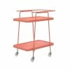 Flash Sale 👍 COSCO 2 Tier Metal Serving Cart In Coral 🔔