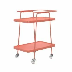 Flash Sale 👍 COSCO 2 Tier Metal Serving Cart In Coral 🔔