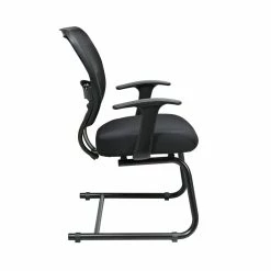 Best deal 👏 Office Star Air Grid Black Back Guest Chair With Fabric Seat And Cantilever Base 😉 -Guest Chairs Sales 24763 2 L