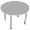 Outlet 😉 Skutchi Designs Inc 4 Person Round Conference Table Metal Post Legs 42 Light Gray 🎁