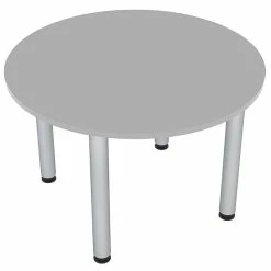Outlet 😉 Skutchi Designs Inc 4 Person Round Conference Table Metal Post Legs 42 Light Gray 🎁