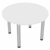 Brand new 🔥 Skutchi Designs Inc 4 Person Round Conference Table Metal Post Legs 42 White 🎁
