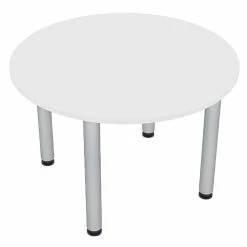 Brand new ๐ฅ Skutchi Designs Inc 4 Person Round Conference Table Metal Post Legs 42 White ๐