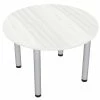Cheapest 👍 Skutchi Designs Inc 4 Person Round Conference Table Metal Post Legs 42 White Cypress 😍