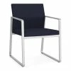 Hot Sale 🔔 Lesro Gansett Modern Fabric Guest Chair In Silver/Open House Navy 🎉