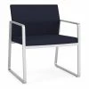 Brand new 🎁 Lesro Gansett Modern Fabric Oversize Guest Chair In Silver/Open House Navy ✔️