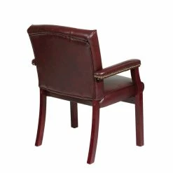 Coupon 👏 Office Star Traditional Visitors Guest Chair In Jamestown Oxblood Red Vinyl 😉 -Guest Chairs Sales 24836 6 L