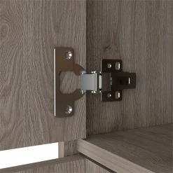 Promo ✔️ FM Furniture Sheffield H Metal Bar Cabinet With 8 Bottle Cubies In Light Gray ✔️ -Guest Chairs Sales 2489051 4 L