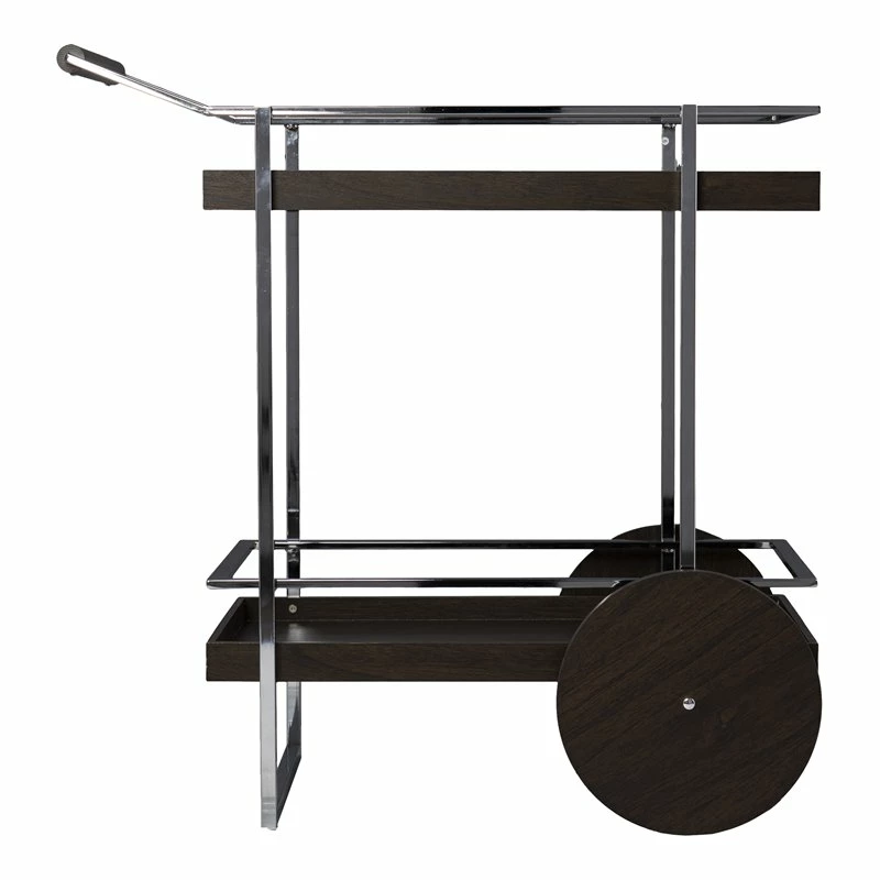 Best Pirce ๐ Southern Enterprises SEI Furniture Dorben Engineered Wood Rolling Bar Cart In Dark Brown/Chrome โจ 2 Best Pirce ๐ Southern Enterprises SEI Furniture Dorben Engineered Wood Rolling Bar Cart In Dark Brown/Chrome โจ - Image 2