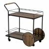 Outlet 😉 Southern Enterprises SEI Furniture Pemton Reclaimed Wood Bar Cart In Natural/Black ❤️
