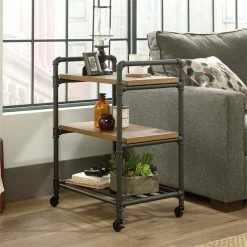Top 10 🌟 Pemberly Row Multi Purpose Cart In Checked Oak And Black ✨ -Guest Chairs Sales 2499336 13 L