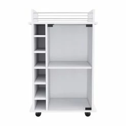Outlet π Tuhome Furniture TUHOME Dukat Bar Cart White Engineered Wood π₯°