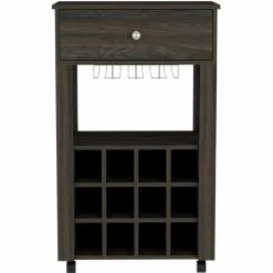 Deals 😉 Tuhome Furniture TUHOME Memphis Bar Cart - Espresso Engineered Wood - For Living Room 💯