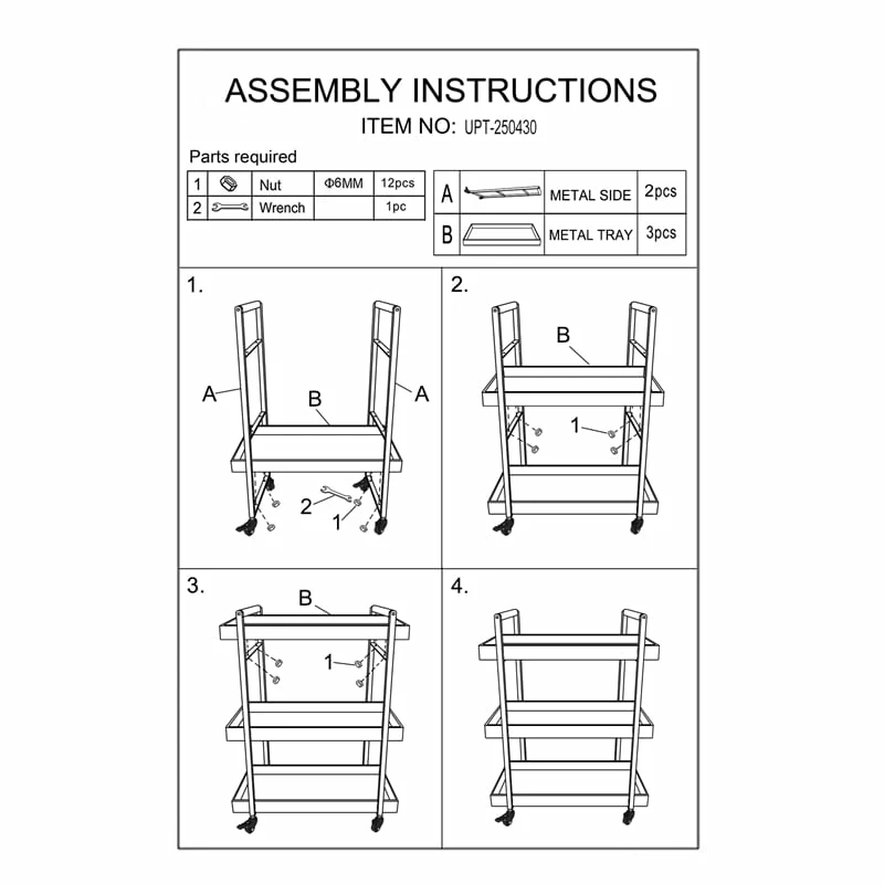 Hot Sale π Benzara 3 Tier Bar Cart With Tray Shelves Metal Frame & Raised Edges - Black β€οΈ 4 Hot Sale π Benzara 3 Tier Bar Cart With Tray Shelves Metal Frame & Raised Edges - Black β€οΈ - Image 4