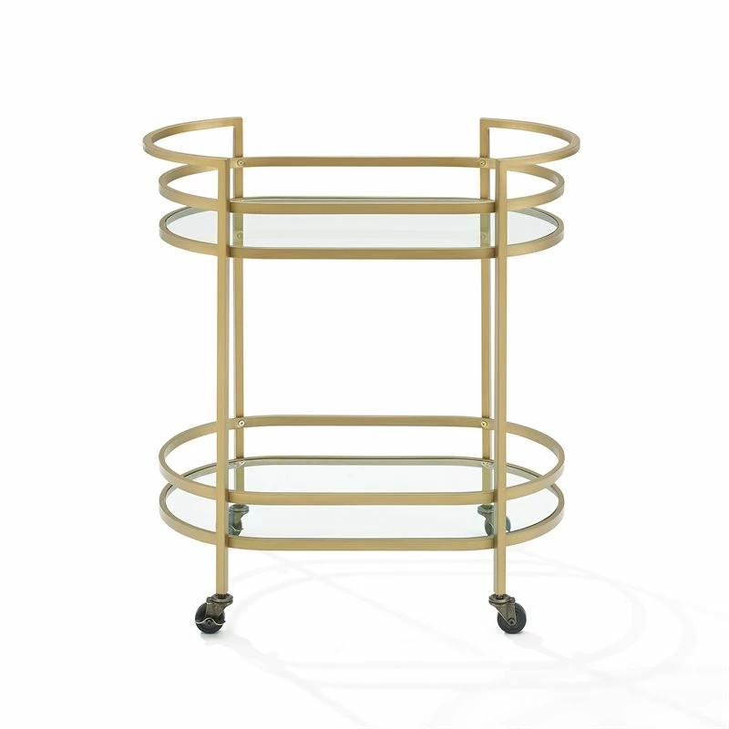 Outlet π Crosley Furniture Bailey Modern Steel Metal Bar Cart In Gold π 3 Outlet π Crosley Furniture Bailey Modern Steel Metal Bar Cart In Gold π - Image 3