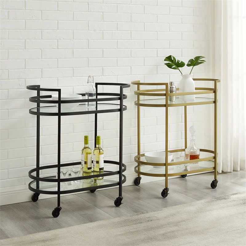 Outlet π Crosley Furniture Bailey Modern Steel Metal Bar Cart In Gold π 8 Outlet π Crosley Furniture Bailey Modern Steel Metal Bar Cart In Gold π - Image 8