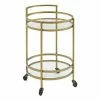 Best deal 🎉 Crosley Furniture Bailey Modern Round Metal Bar Cart In Gold 🤩