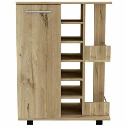 Cheapest 👏 Tuhome Furniture TUHOME Bar Cart - Light Oak Engineered Wood - For Living Room 👏