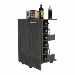 Wholesale 👍 Tuhome Furniture TUHOME Bar Cart With One Cabinet - Ash Engineered Wood - For Living Room 🎉 -Guest Chairs Sales 2503518 4 L