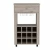 Best deal ⭐ Tuhome Furniture TUHOME Memphis Bar Cart - Gray Engineered Wood - For Living Room 💯