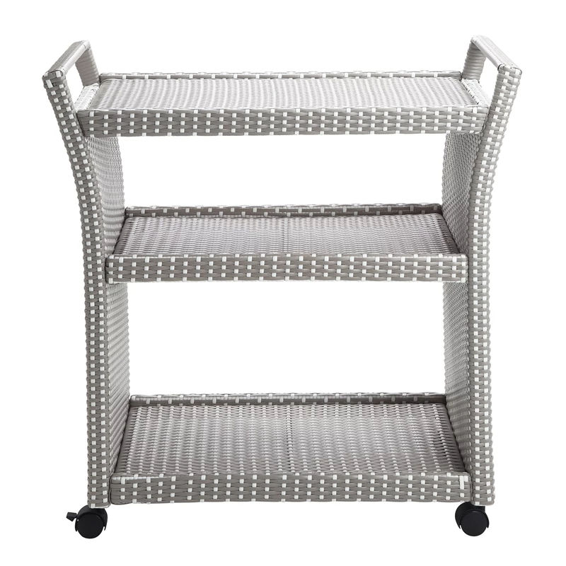 New π Furniture Of America Azur Outdoor Aluminum Wicker Bar Cart In Gray π₯° 2 New π Furniture Of America Azur Outdoor Aluminum Wicker Bar Cart In Gray π₯° - Image 2
