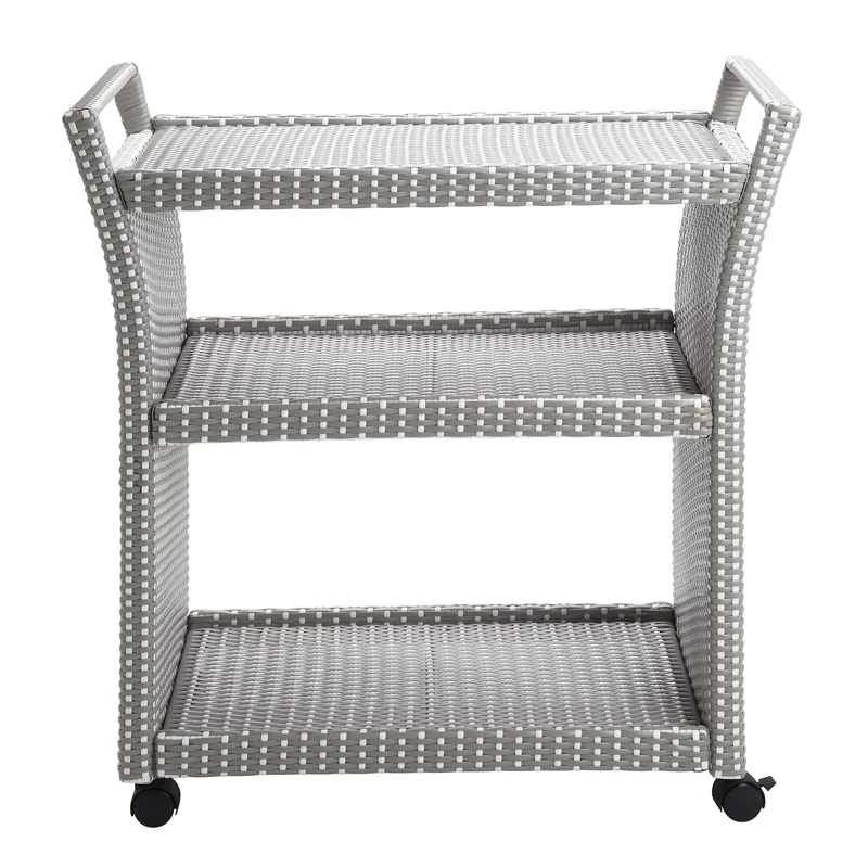 New π Furniture Of America Azur Outdoor Aluminum Wicker Bar Cart In Gray π₯° 3 New π Furniture Of America Azur Outdoor Aluminum Wicker Bar Cart In Gray π₯° - Image 3