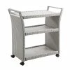 New 🎁 Furniture Of America Azur Outdoor Aluminum Wicker Bar Cart In Gray 🥰
