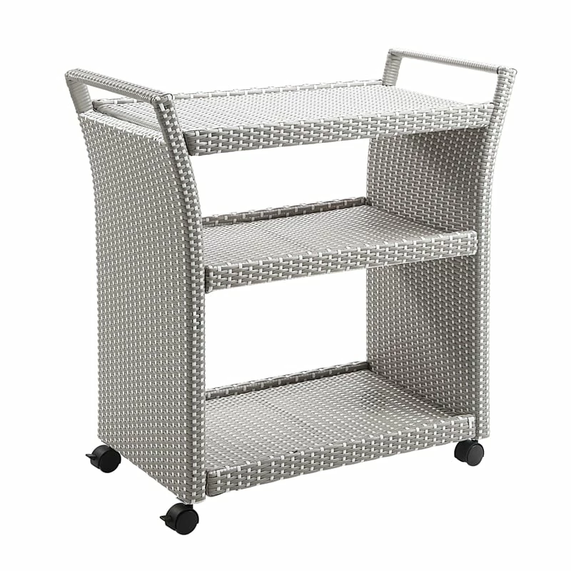 New π Furniture Of America Azur Outdoor Aluminum Wicker Bar Cart In Gray π₯° 1 New π Furniture Of America Azur Outdoor Aluminum Wicker Bar Cart In Gray π₯°