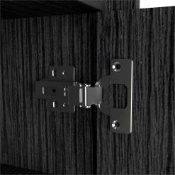 Discount 😍 Atlin Designs Modern Wood Bar Cart With One Cabinet In Smokey Oak Black ⌛ -Guest Chairs Sales 2503764 8 L