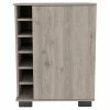 Discount ⌛ Atlin Designs Modern Wood Bar Cart With 6 Cubbies In Light Gray 😀