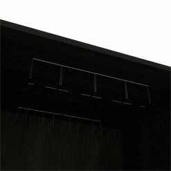 Cheap 🔥 Atlin Designs Metal Bar Cabinet With 8 Bottle Cubies In Black Wenge ✨ -Guest Chairs Sales 2503785 6 L