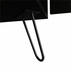 Cheap 🔥 Atlin Designs Metal Bar Cabinet With 8 Bottle Cubies In Black Wenge ✨ -Guest Chairs Sales 2503785 7 L