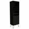 Cheap 🔥 Atlin Designs Metal Bar Cabinet With 8 Bottle Cubies In Black Wenge ✨