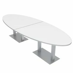 Best deal ⭐ Skutchi Designs Inc 8 Person Oval Conference Table W/ Rectangle Metal Base 10' White 🎁