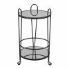 Cheap ⭐ Privilege 2-Tiered Modern Metal Accent Bar Cart With Mirrored Top In Black 💯