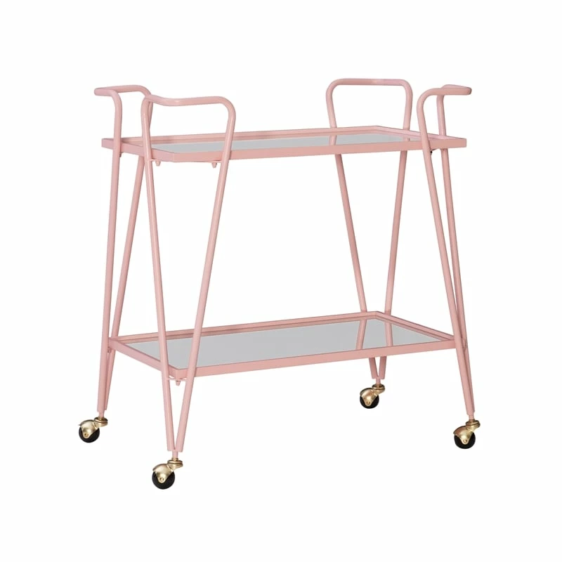 Best Sale ๐ Linon Mia Metal And Mirorred Mid Century Bar Cart In Pink ๐ 1 Best Sale ๐ Linon Mia Metal And Mirorred Mid Century Bar Cart In Pink ๐