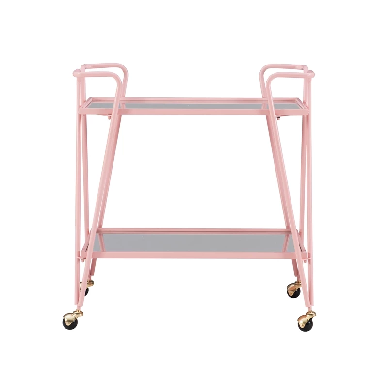 Best Sale ๐ Linon Mia Metal And Mirorred Mid Century Bar Cart In Pink ๐ 3 Best Sale ๐ Linon Mia Metal And Mirorred Mid Century Bar Cart In Pink ๐ - Image 3