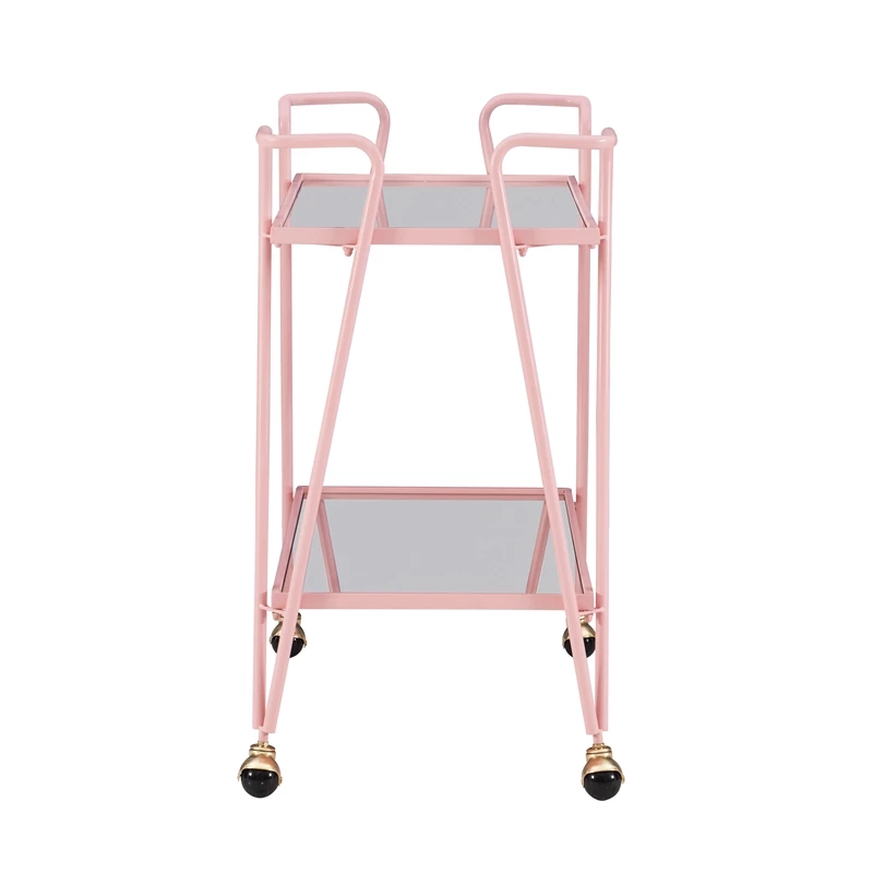 Best Sale ๐ Linon Mia Metal And Mirorred Mid Century Bar Cart In Pink ๐ 4 Best Sale ๐ Linon Mia Metal And Mirorred Mid Century Bar Cart In Pink ๐ - Image 4