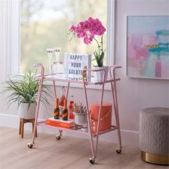 Best Sale ๐ Linon Mia Metal And Mirorred Mid Century Bar Cart In Pink ๐ 16 Best Sale ๐ Linon Mia Metal And Mirorred Mid Century Bar Cart In Pink ๐ -Guest Chairs Sales 2507687 7 L