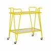 Best deal 💯 Linon Mia Metal And Mirorred Mid Century Bar Cart In Yellow ✔️