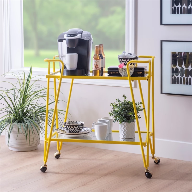 Best deal ๐ฏ Linon Mia Metal And Mirorred Mid Century Bar Cart In Yellow โ๏ธ 8 Best deal ๐ฏ Linon Mia Metal And Mirorred Mid Century Bar Cart In Yellow โ๏ธ - Image 8