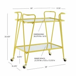 Best deal ๐ฏ Linon Mia Metal And Mirorred Mid Century Bar Cart In Yellow โ๏ธ 17 Best deal ๐ฏ Linon Mia Metal And Mirorred Mid Century Bar Cart In Yellow โ๏ธ -Guest Chairs Sales 2507689 8 L